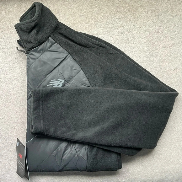 New Balance Graphic Logo Mock Neck Zip Up Fleece-Gray-Women's L-Casual-Winter- - Picture 1 of 3